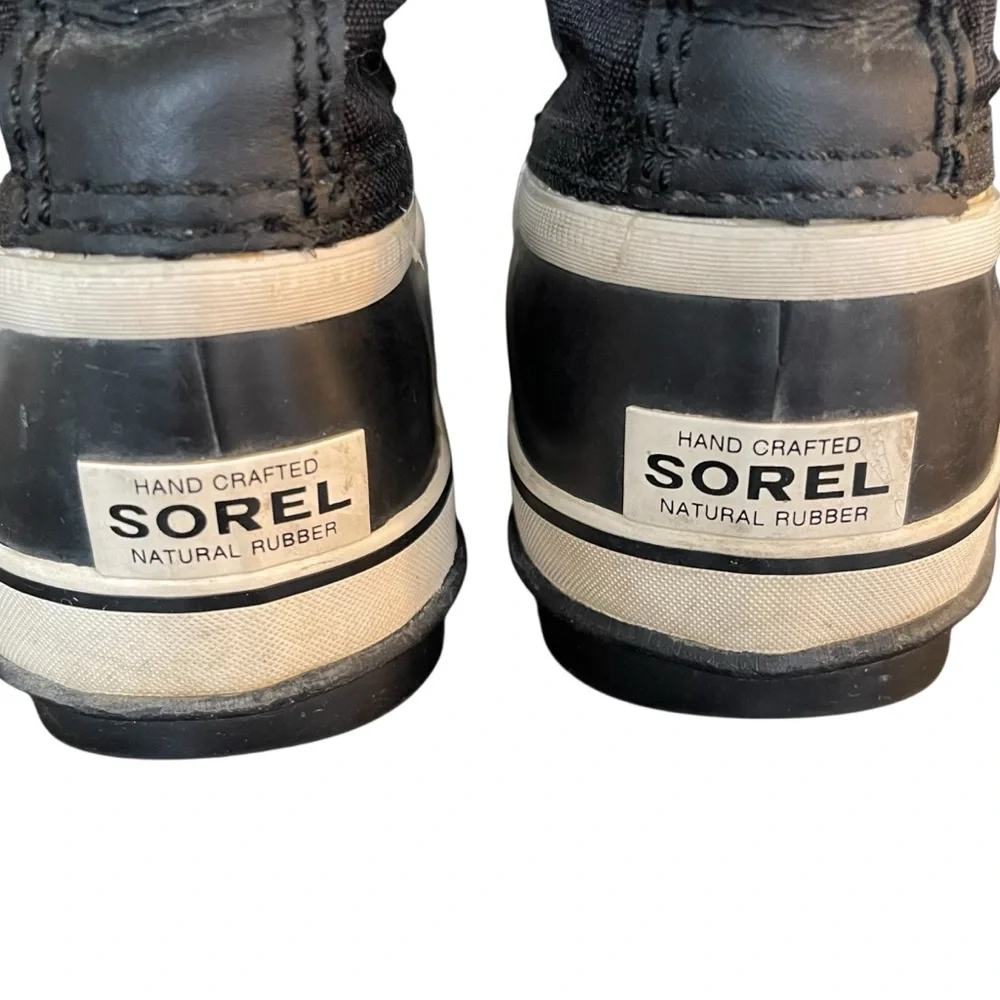 Sorel Black/White Winter Carnival Waterproof Faux Shearling Lace Up Boots (7) - Picture 14 of 15